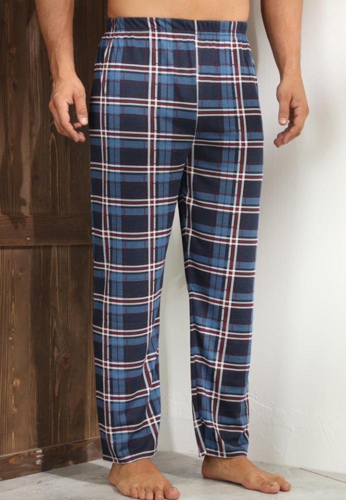 Pantaloni de Pijama ,Barbati,Culoare Albastru cu Rosu,Engros